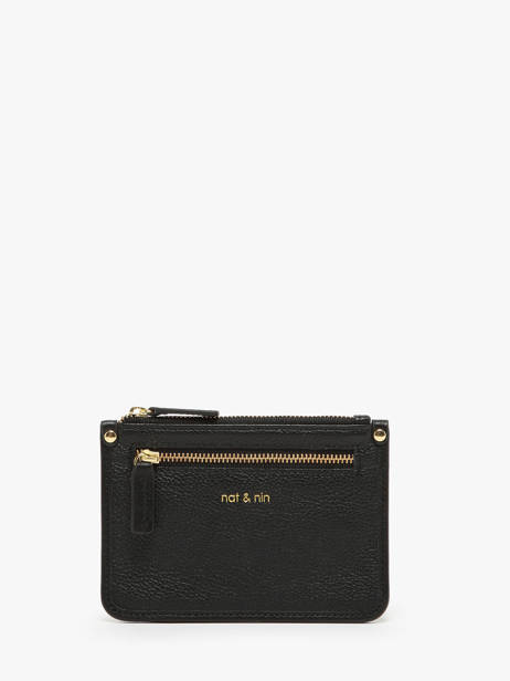 Portemonnee Leder Nat et nin Zwart vintage ELISE